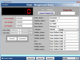 Weighbridge Software First-Weighment entry